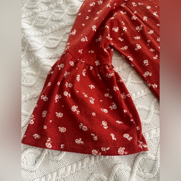 Lauren Conrad Dark Orange Floral Women's Blouse with Statement Sleeves Size L - Picture 11 of 15